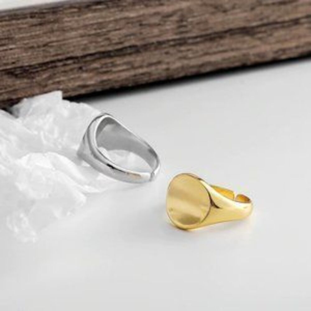 *NEW 925 Sterling Silver Signet Adjustable Ring